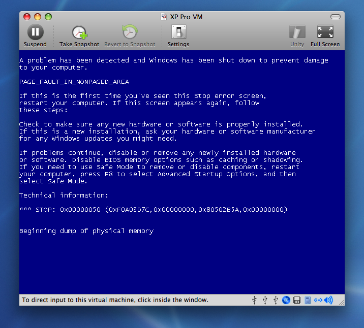 Blue Screen Of The Death On A Mac Miro S World